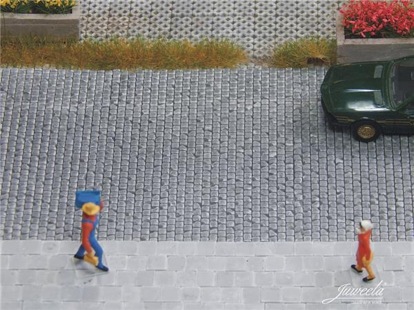 socle rue pavée et trottoir pour miniature 1/43e 