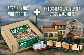 TRAIN´IN BOX Voie étroite - avec locotracteur Gmeinder et ses wagonnets