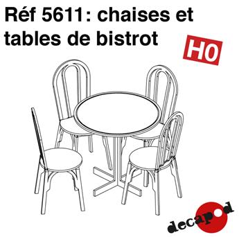 Chaises et tables de bistrots