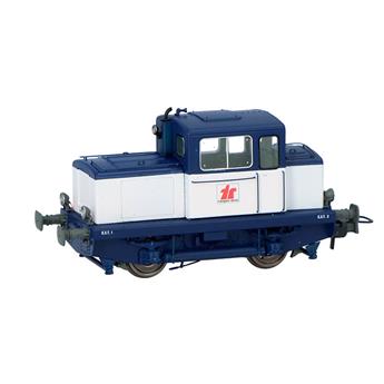 Locotracteur Moyse 32 TDE industriel blanc bleu Transport Réunis - Analogique