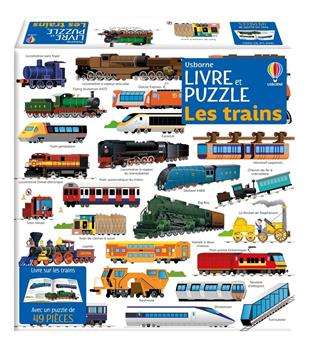 Coffret livre et puzzle - Les trains