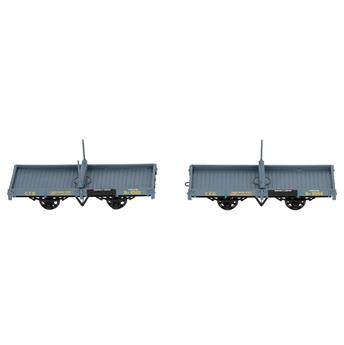 Set de 2 wagons plats porte-grumes CFD, ferrures noires