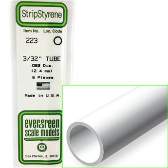 Tube en polystyrène diam. 2.4 longueur 355 mm  - EVG 223