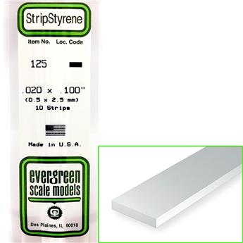 Bandes de polystyrène - 0,5x2.5x355mm - EVG 125