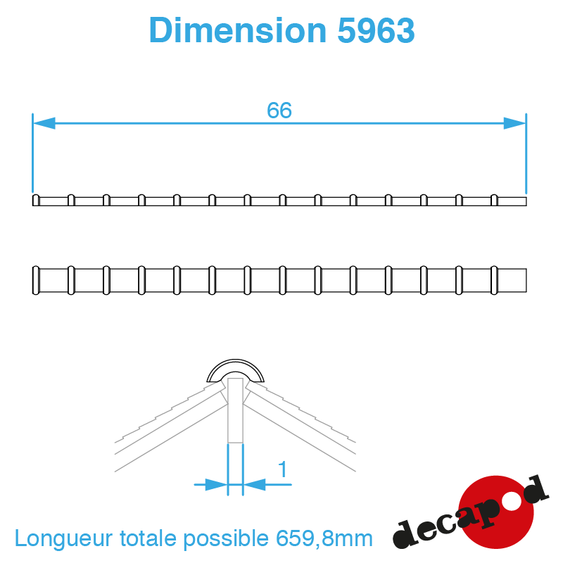 Tuiles faitières demi-rondes (H0)