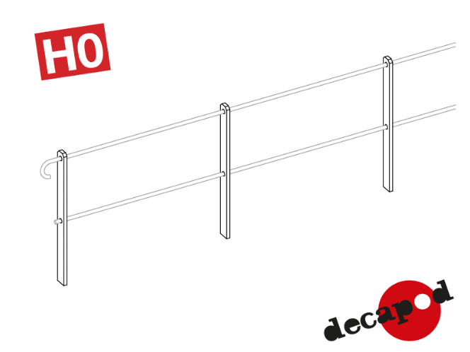 Supports de garde-corps à 2 trous