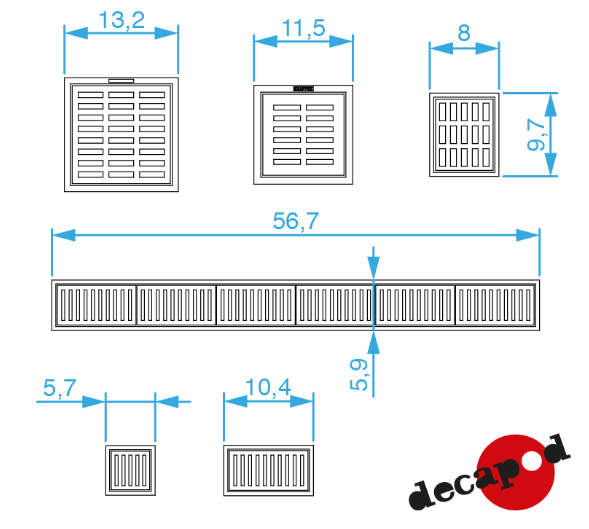 Grilles d'évacuation des eaux pour chaussée