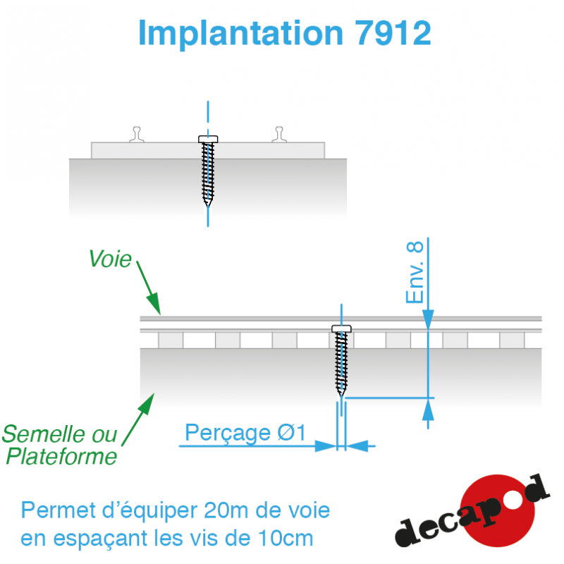 Vis pour fixation de la voie - 200 ex