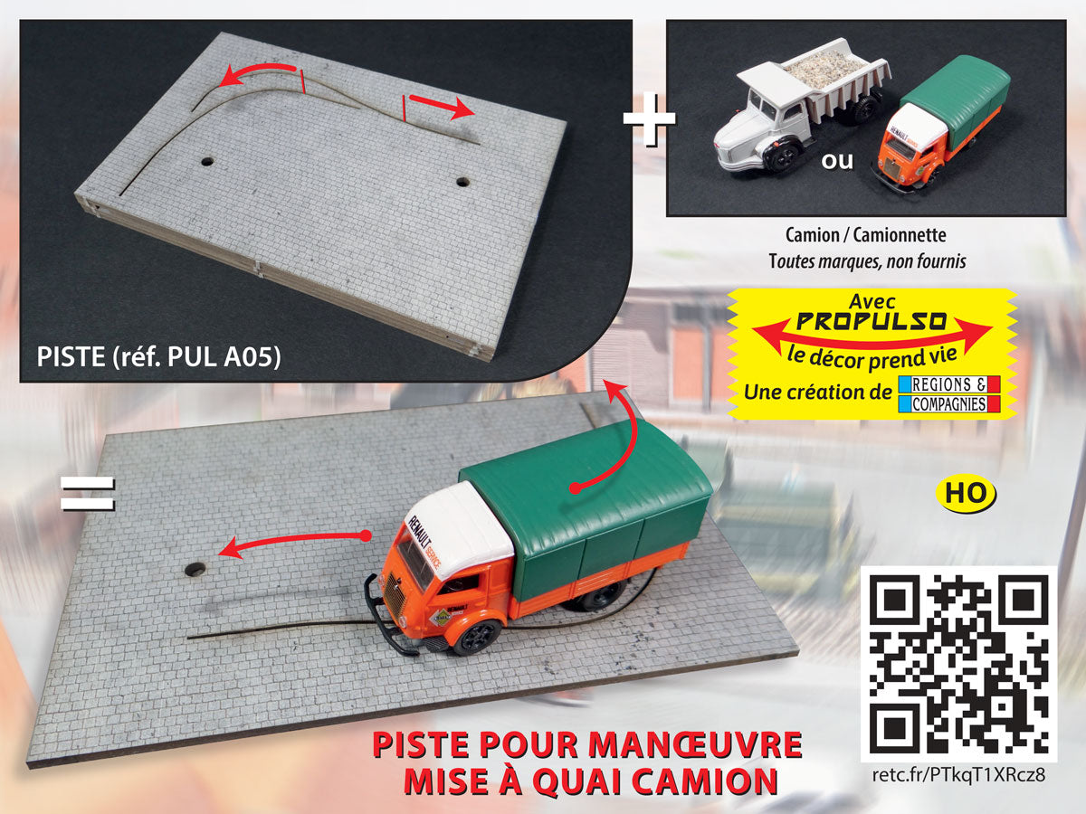 Piste pour va-et-vient Garage en épi ou à quai