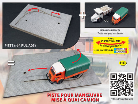 Piste pour va-et-vient Garage en épi ou à quai