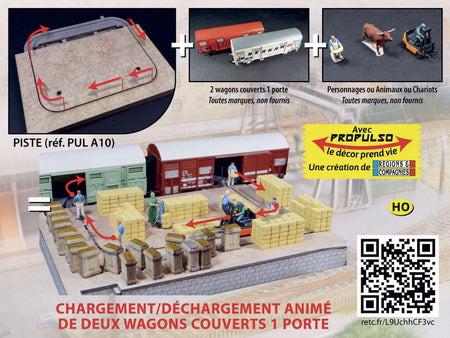 Piste pour chargement / déchargement de deux wagons couverts 1 porte