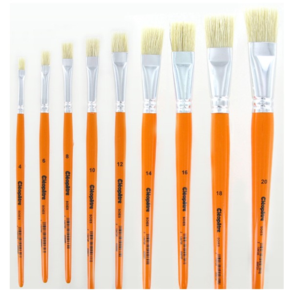 Pinceau brosse plate en soie de porc N°10 Cléopâtre