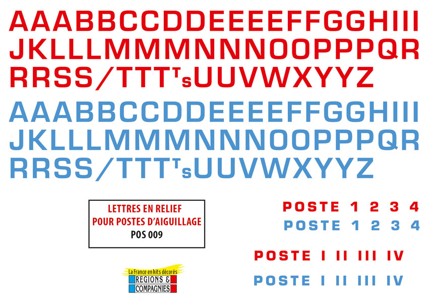 Lettres découpées au laser pour postes d’aiguillage