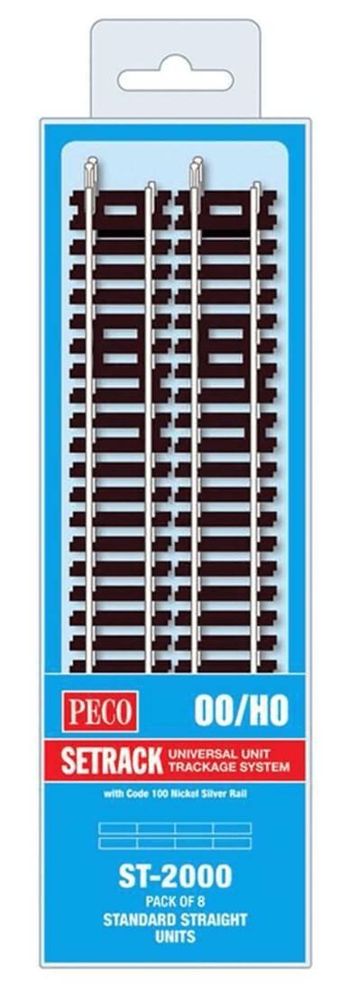 8 éléments droits standards L 168 mm, éch. 00/H0, voie Setrack - code 100