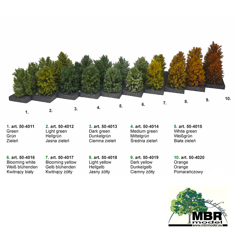 Grand buisson vert blanc 7-11 cm