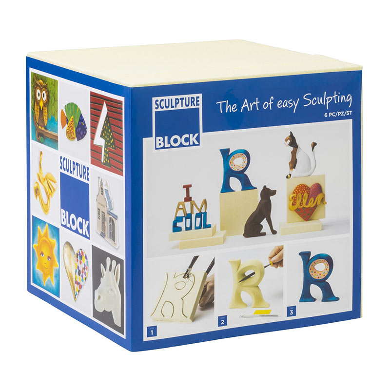 6 blocs de sculpture de taille 15 x 15 x 2,5 cm