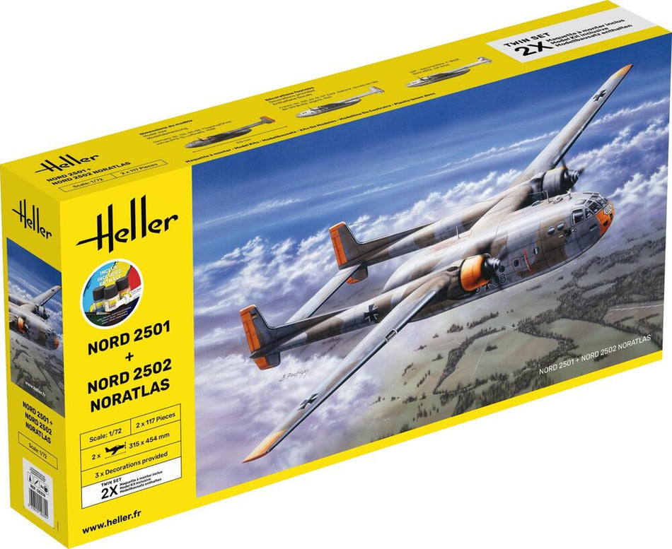Starter kit 2 avions Nord 2501 + Nord 2502 "NORATLAS" TWINSET - maquette à monter