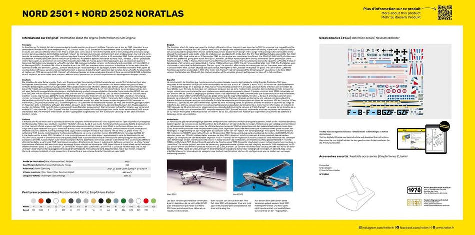 Starter kit 2 avions Nord 2501 + Nord 2502 "NORATLAS" TWINSET - maquette à monter