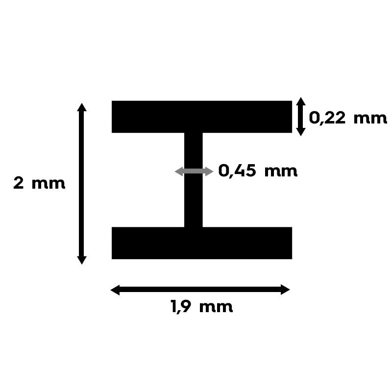 Profilé polystyrène en "H" - 2x355 mm - EVG 282