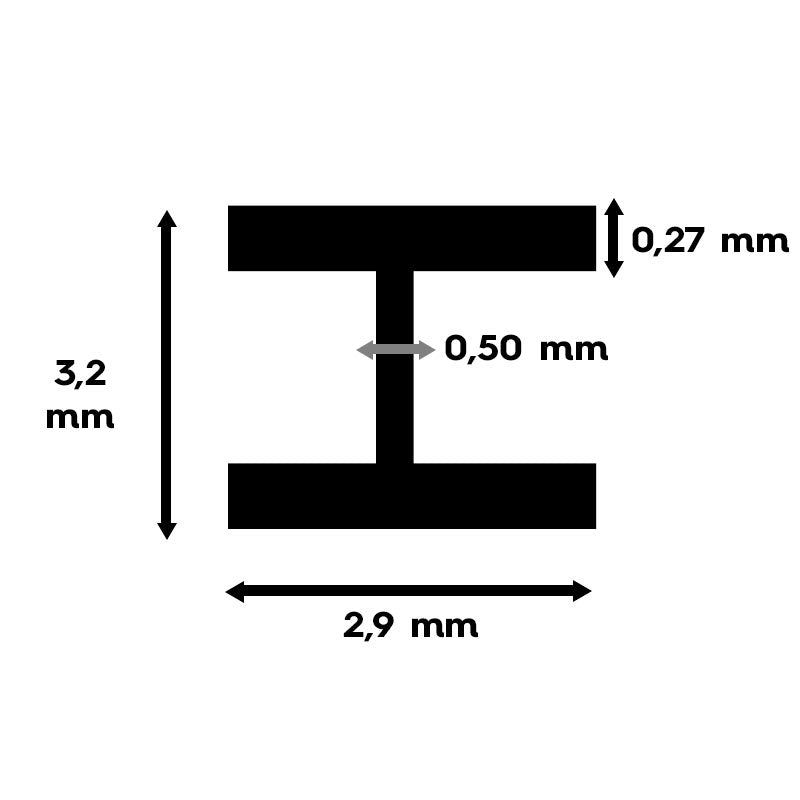 Profilé polystyrène en "H" - 3.2x355 mm - EVG 284