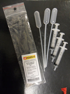 Lot de 3 pipettes à longues tiges et 3 seringues