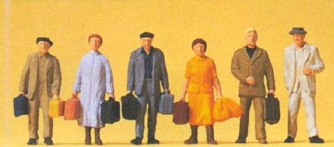 Voyageurs avec valises - H0 - Preiser