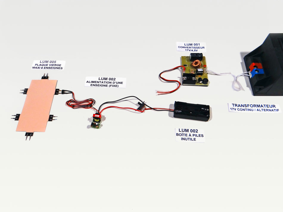 Alimentation d'une enseigne lumineuse non clignotante