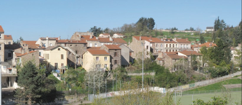 Fond de décor panoramique Village hauteur 50 cm