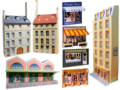Ensemble de bâtiments en carton à découper "Fonds de décor n° 2"