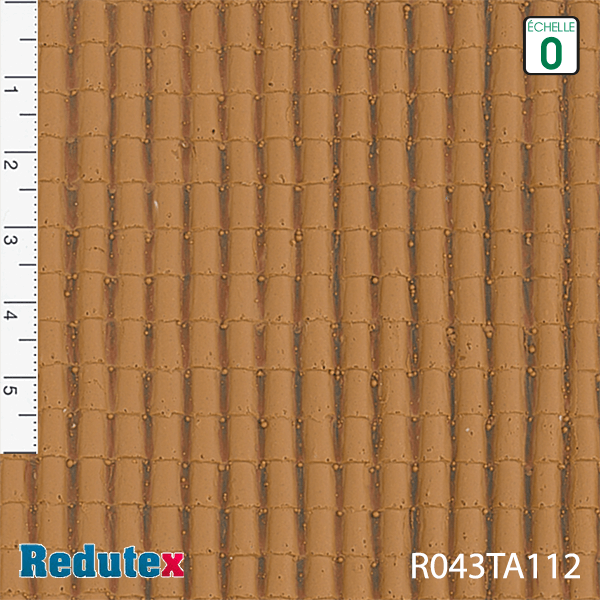 Texture adhésive tuiles canal 1/2 ronde couleur brique