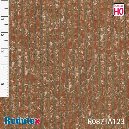 Texture adhésive tuiles canal 1/2 rondes polychromes