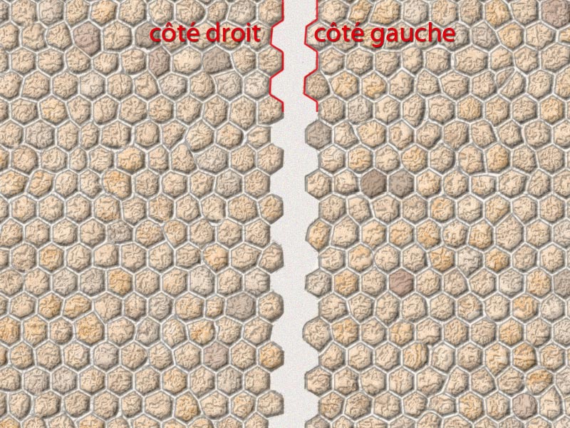 Pierres hexagonales ferrugineuses