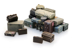 Set de malles de cabine et valises anciennes