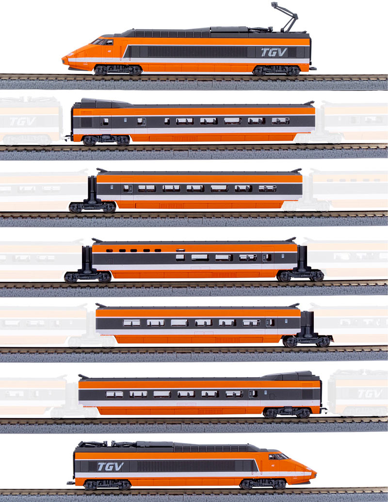 Coffret TGV Paris Sud-Est (TGV PSE) livrée orange à l’échelle Z - version analogique