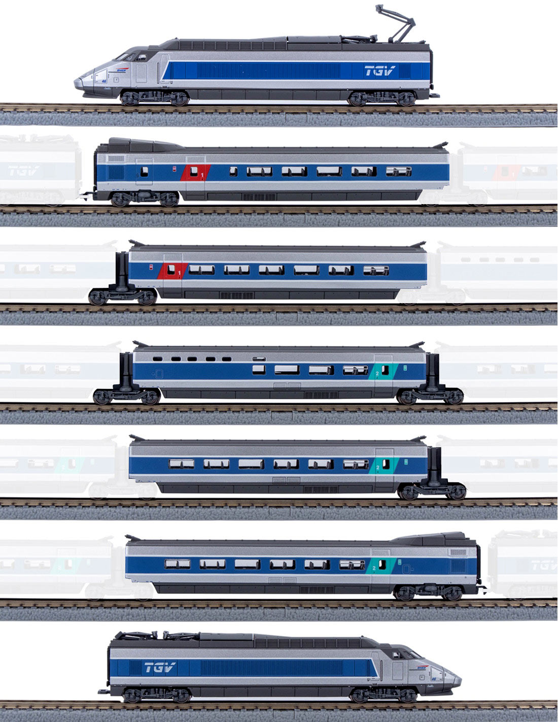 Coffret TGV Paris Sud-Est (TGV PSE)  livrée Atlantique à l’échelle Z - version analogique