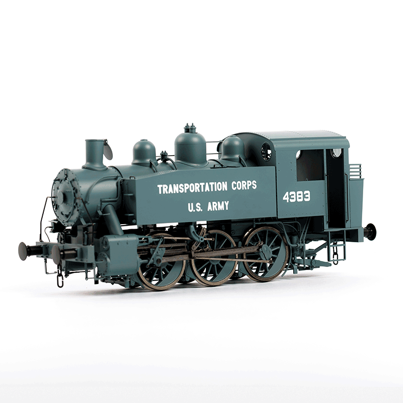 Locomotive à vapeur USTC 4383 grise (Dark Blue Grey), ép. III, US Army, éch 0