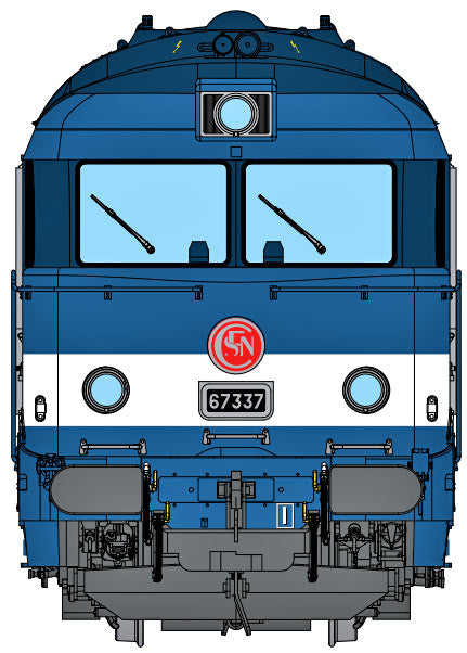 Locomotive Diesel BB 67337 (version d'origine), ép. III-IV, SNCF, éch 0 - Analogique