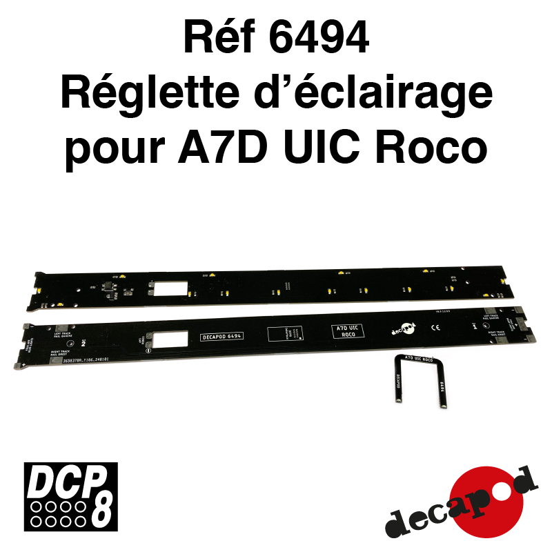 Réglette d'éclairage pour A7D UIC Roco
