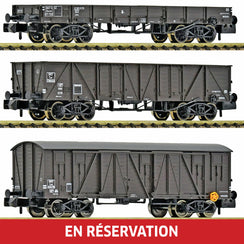 Coffret de 3 wagons de marchandises, ép. III, SNCF, éch. N