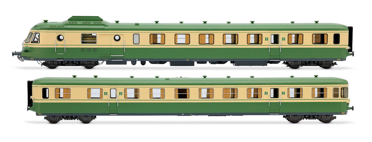 Autorail diesel RGP I avec remorque, livrée vert/crème, ép. IV, SNCF avec décodeur sonore