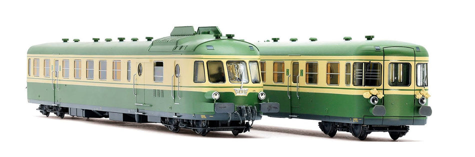 Autorail diesel RGP I avec remorque, livrée vert/crème ép. IV, SNCF