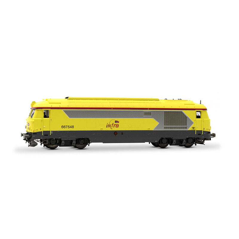 Locomotive diesel BB 667548, livrée jaune Infra, ép. VI, SNCF, analogique