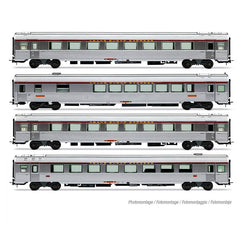Coffret de 4 voitures Mistral 69, TEE « Jules Verne », set 1/2, ép. IV, SNCF