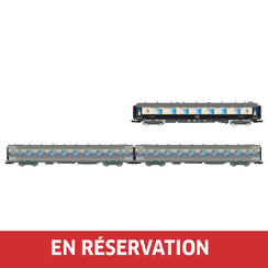 Coffret de 3 voitures « Sud Express », voiture-salon CIWL + 2 x DEV Inox courtes, no. 2/2, ép. III-IV, SNCF