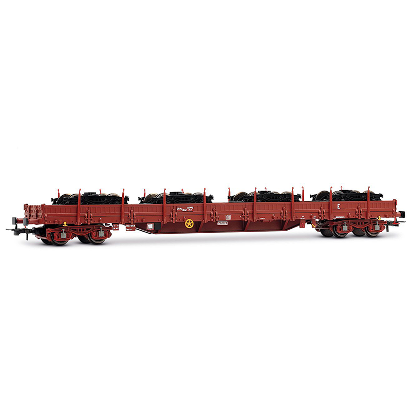 Wagon plat à bogies type Res, chargé de bogies Y25, ép. V, SNCF