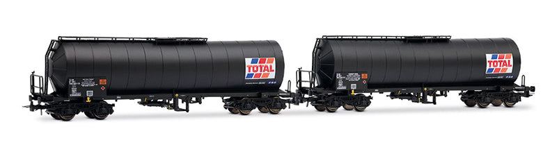 Coffret de 2 wagons-citernes à 4 essieux « TOTAL France », livrée noire, ép. IV, SNCF