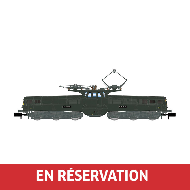 Locomotive électrique CC 14166, livrée verte/jaune, version fin de carrière, 4 lampes modernes, ép. IV, SNCF, éch. N
