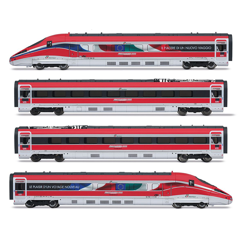 Coffret de 4 unités train "Frecciarossa 1000", publicité "Le plaisir d'un voyage nouveau" , ép. VI, DCC, FS Trenitalia