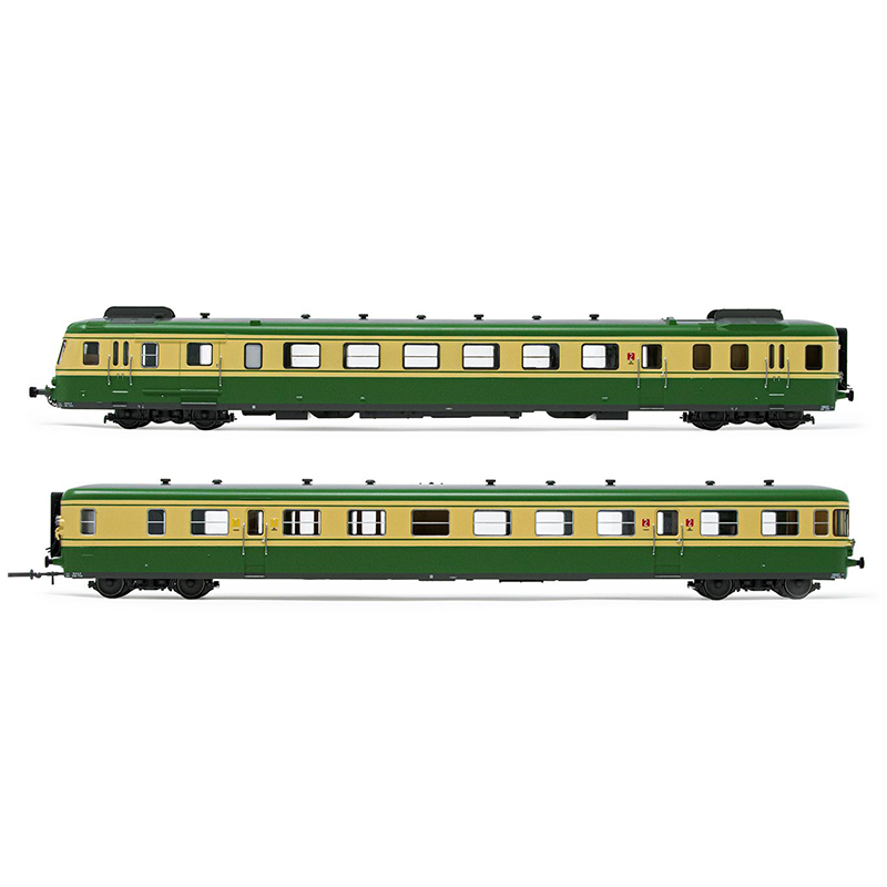 Autorail diesel RGP II, avec motrice + remorque en version modernisée, livrée verte/beige, ép. IV. SNCF avec décodeur sonore