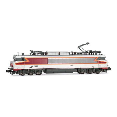 Locomotive électrique bicourant CC 21003, livrée argent, ép. IV, SNCF - analogique